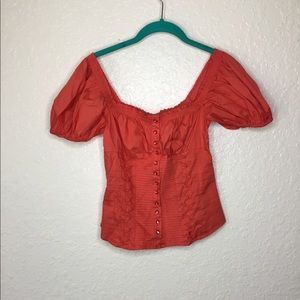 Orange Button Down Shirt Size XS